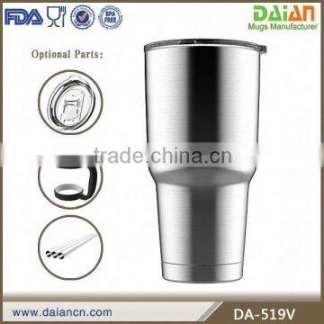 Insulated boss stainless steel tumbler with lid & straw