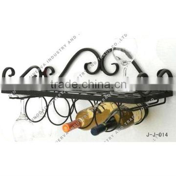 Iron hanging wine rack