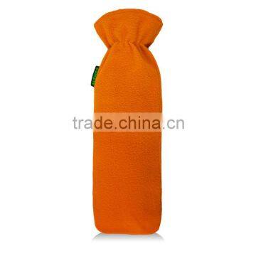 High quality PVC hot-water bottle orange color fleece cover bed warmer