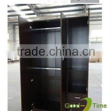 fsc 3 door modern black melamine wardrobe design