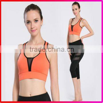 2016 New Design Fashion Mesh Sexy Sport Wear Yoga Bra With Removable Pads photo-6