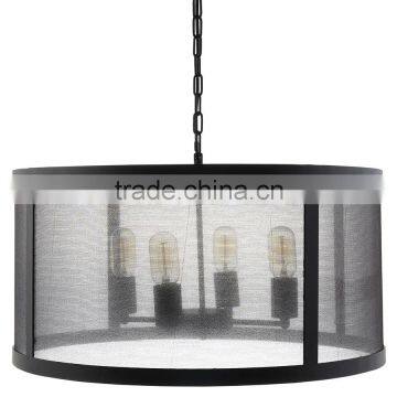 11.8-2 ideal over a dining table a black metal framed shade with frosted plastic diffuser Hanging Lamp
