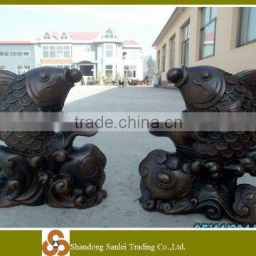 bronze double fish sculpture