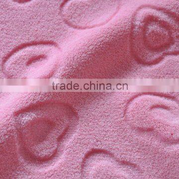 heart design coral fleece fabric
