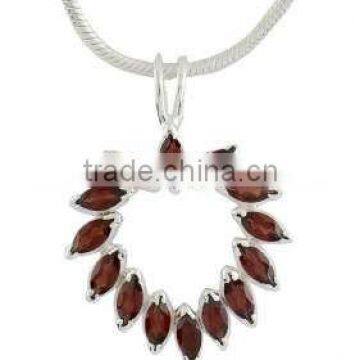 925 Sterling Silver Heart Shape Pendants, Silver Gemstone Pendants