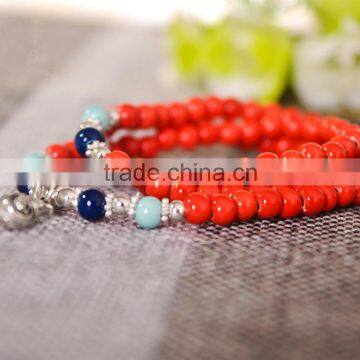 Red color - Women Handmade Ceramic Porcelain beads