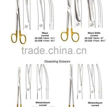 TC Insert Mayo Scissors / Metzenbaum Scissors / Surgical Scissors Manufacturer