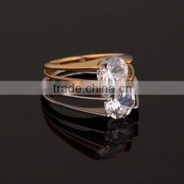 Crystal Diamond Couple Rings
