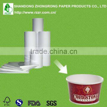 pe coated paper board in sheet for cup meal bowl