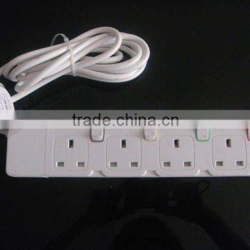 Universal 4 Way Pure Copper wiring extension socket With Safety Shutter And Surge Protector