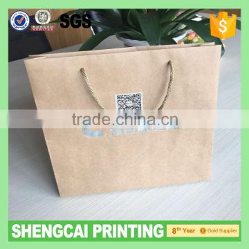 Brown Craft paper bag with sivler foil logo