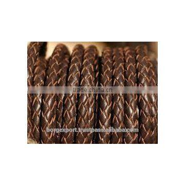 7mm Braided Leather Cords From BORG EXPORT / Genuine Leather /Braided Leather Cord 7 mm photo-4