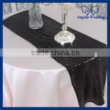 RU009H cheap sequence decorative metallic black sequin table runner