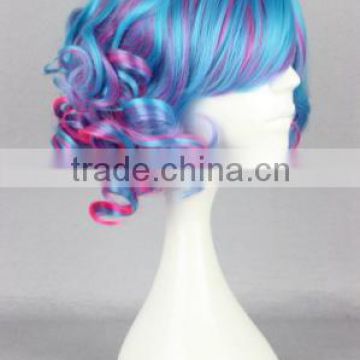 Multi color short synthetic cosplay wig deep wave wig N442