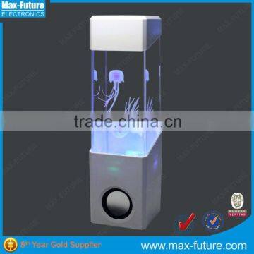 Mini Color LED Water Aquarium Speaker with Jellyfish/Marble/Fish F-1218 J/M/F