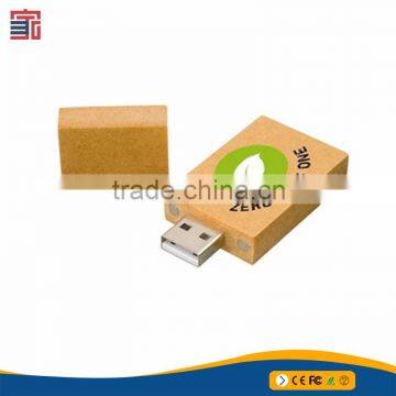 Most popular custom logo silk printing wooden twig usb drive