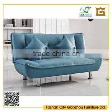 Hot selling PU leather tufted folding sofa bed with cushions metal legs sofa cum bed