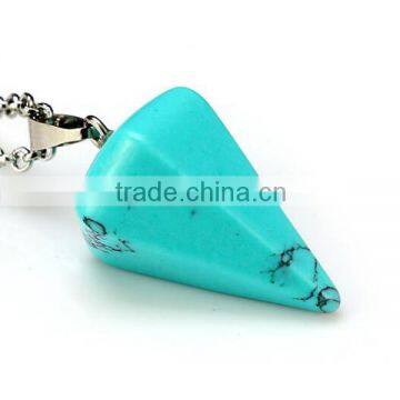 Customized synthetic turquoise pendulum for necklace pendant