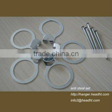 metal anti theaf ring hanger metal fittings anti stolen ring set with nail