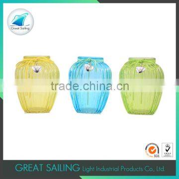 spring season clear glass ball vase with bowknot