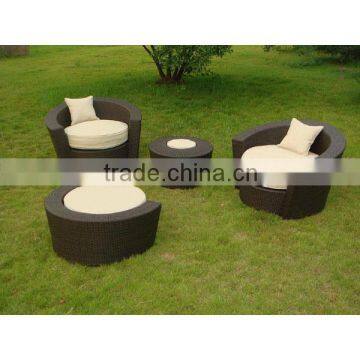 HC-J002 synthetic white rattan outdoor furniture round