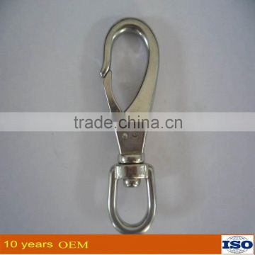 Stainless steel spring snap hook with eye