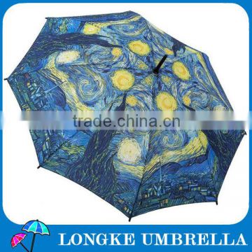 [ST078]The starry night straight umbrella Oil paper umbrella