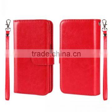 New Product 2016 Separable Flip Wallet Leather Cell Mobile Smart Phone Cases Cover With Lanyard Soft Stylish Pouch for Men photo-3