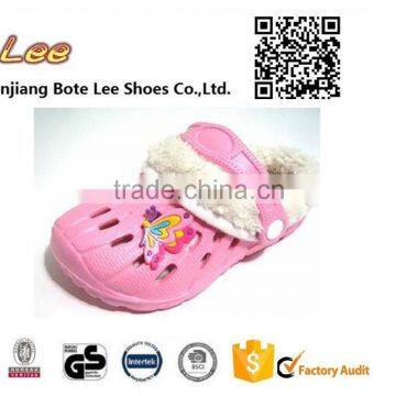 boys girls winter slippers eva clogs indoor sandals fur lining garden shoes