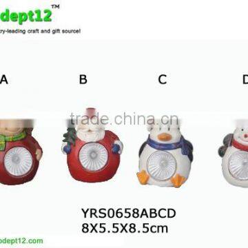 set 4 Christmas angel , santa claus ,snowman and penguin decoration with solar led light