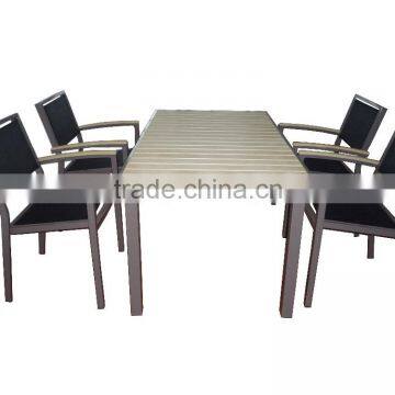 New style aluminum polywood dining table for outdoor