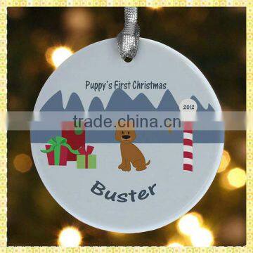 Customized Round Colors Glass Christmas Ornaments For 2014 Christmas Gifts