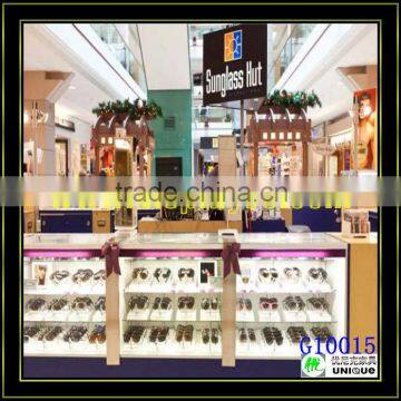 Fashionable sunglass display showcase design for mall