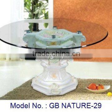 Modern Classic Glass Top Coffee Table Furniture For Living Room In White Colour