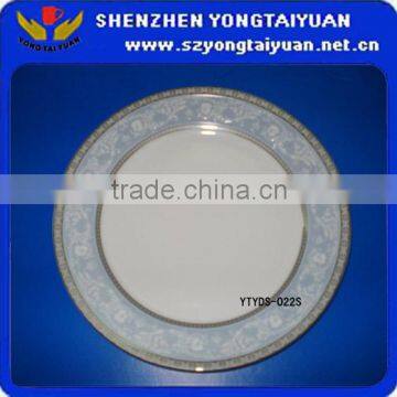 flate plate with silver decal flower decal porcelain tableware set restaurant Chinaware restaurant plates