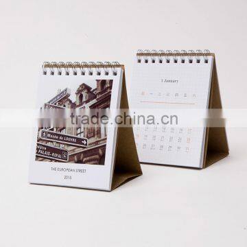 Sprial Binding Small Desk Calendar ,Wholesale Custom Printing Table Calendar