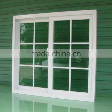 Aluminum sliding window with powder coated white finish
