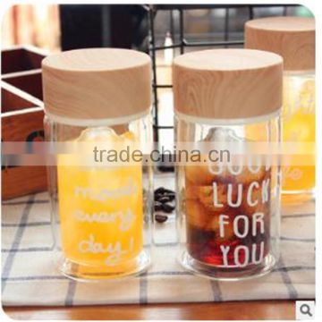 Wholesale New Product-heat Resistant Double Wall Borosilicate Glass Bottle With Bamboo Lid 200ml/300ml photo-4
