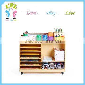 Wholesale high quality doubel side solid wood storage cabinet kindergarten furniture