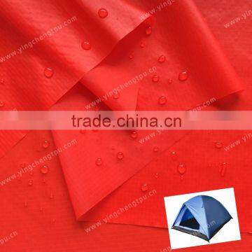 Waterproof Tent Fabric 20D Nylon Ripstop Fabric with one side PU Coated and One side Silicone Coated