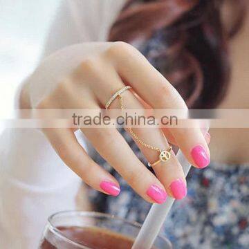 Fashion new design summer 2016 silver chain gold Knuckle rings