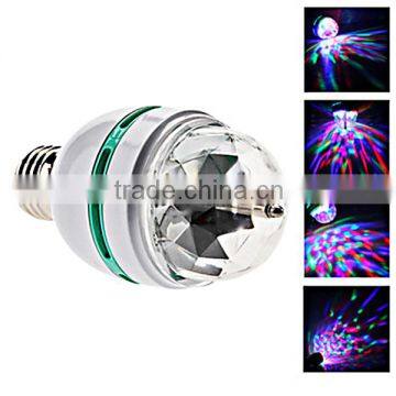 E27 3W Colorful Light Autorotation Mini LED Bulb for Disco Party Stage