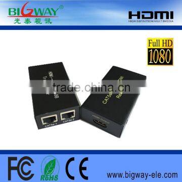 Powerline HDMI Extender to 30m over CAT5eX1, CAT6 supports 1080P 3D