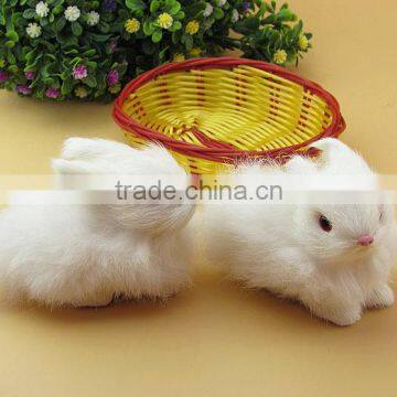 Handmade Real Like Miniature Real Fur Animal Long Ears Bunny Toys photo-3