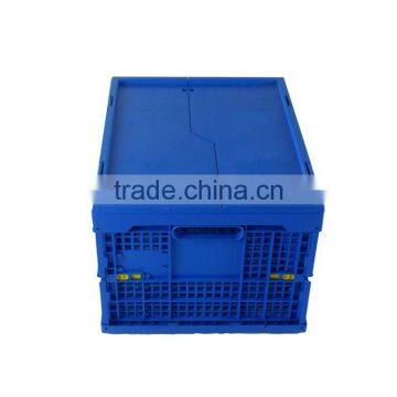 Plastic Turnover Storage Folding Box With Hinged Lid photo-3