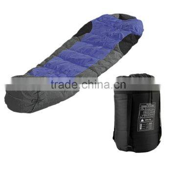 Blue Mummy Sleeping Bag Camping Hiking With Carrying Case