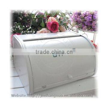 white Galvanized Steel Bread bin cookie storage box