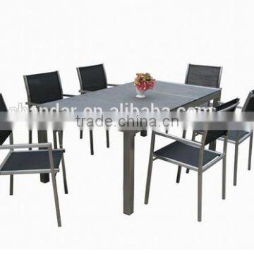 outdoor stainless steel dining table and chair sets granite top dining table set