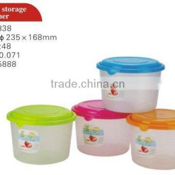 Round storage container with four color