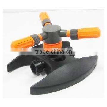 3 arm rotating plastic sprinkler with Bat base